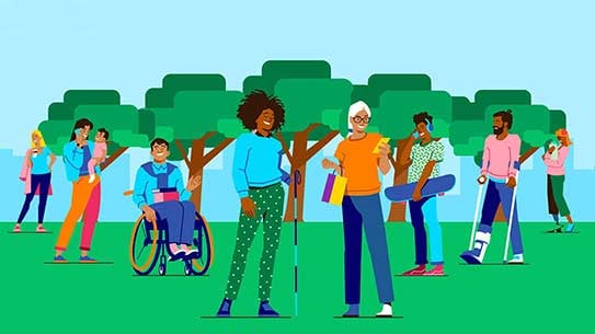 Illustration of different members of the society